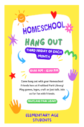 Elementary. third Friday of each month. 10:00 a.m. to 12:00 p.m.