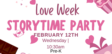 Feb 112th Storytime Party at 10:30 am